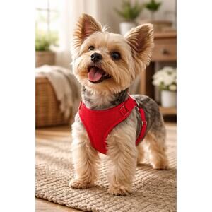 Top Paw Red Mesh Dog Harness Size S Soft Adjustable Lightweight Vest
